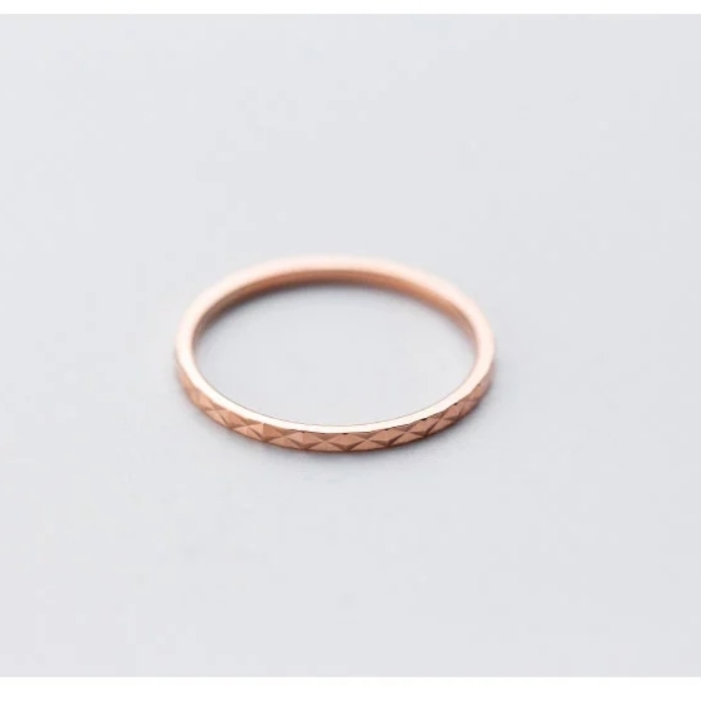 NEW 18k/.925 Rose Gold Dainty Stacking Midi Pinky Knuckle Ring - Picture 13 of 14